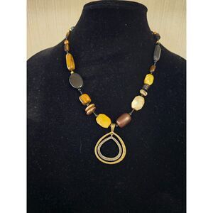 SILPADA Hammered Sterling Silver and Brass Teardrop Pendant Necklace